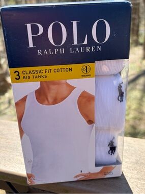 Polo Ralph Lauren Classic Fit Cotton Tank Undershirts 3 Pack White 3X Big Tall